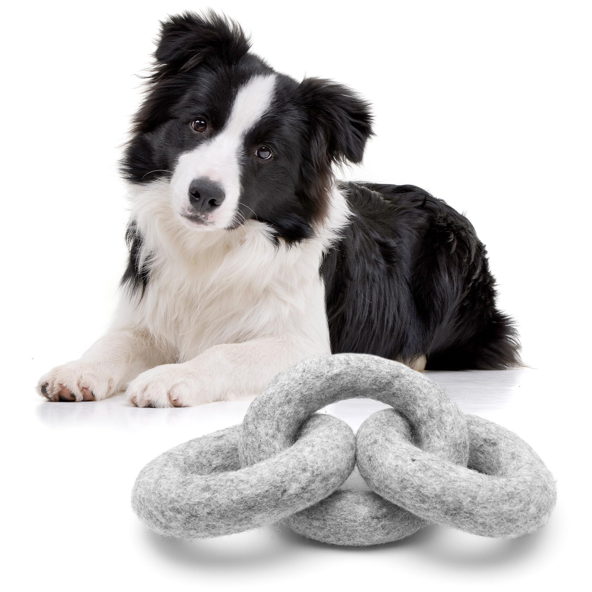 Glaciart One Felted Wool Dog Chew Rings | Durable Dog Chew Toy Puppy Chew Toys for Teething & Dog Teeth Cleaning | Pet Toys Fetch Games & for Anxiety/Boredom | Great for Small Medium or Large Dogs